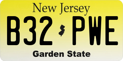 NJ license plate B32PWE