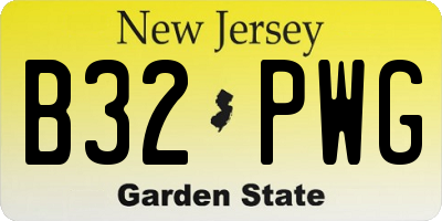NJ license plate B32PWG