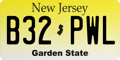 NJ license plate B32PWL