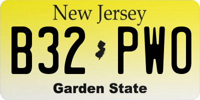 NJ license plate B32PWO