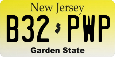 NJ license plate B32PWP