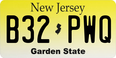 NJ license plate B32PWQ