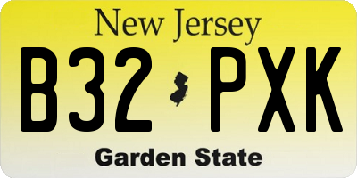 NJ license plate B32PXK