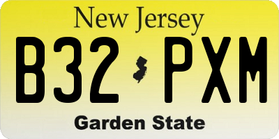 NJ license plate B32PXM
