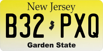 NJ license plate B32PXQ