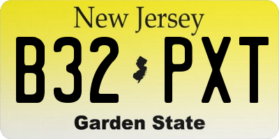 NJ license plate B32PXT