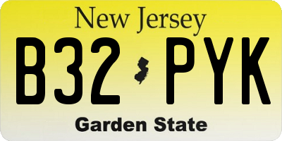 NJ license plate B32PYK