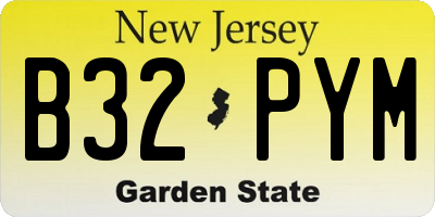NJ license plate B32PYM