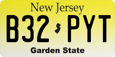 NJ license plate B32PYT
