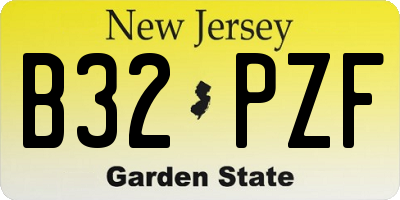 NJ license plate B32PZF