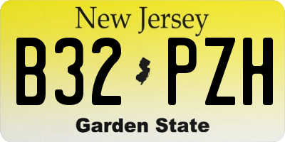 NJ license plate B32PZH