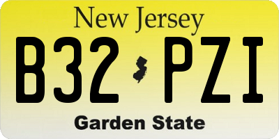 NJ license plate B32PZI