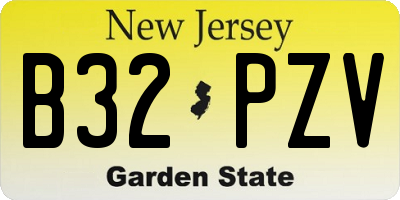 NJ license plate B32PZV