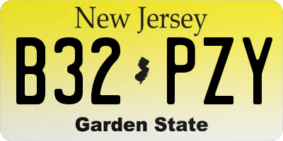 NJ license plate B32PZY