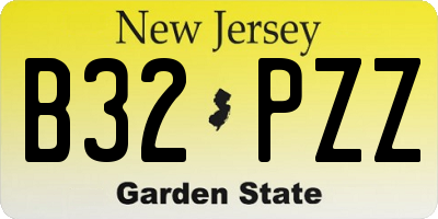 NJ license plate B32PZZ