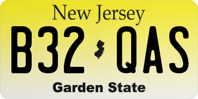 NJ license plate B32QAS