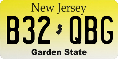 NJ license plate B32QBG