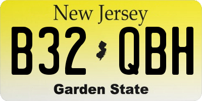 NJ license plate B32QBH