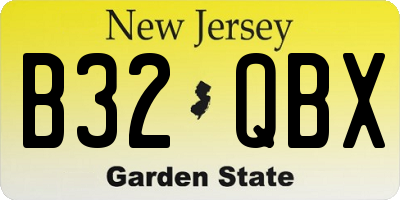NJ license plate B32QBX