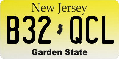 NJ license plate B32QCL