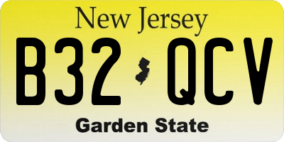 NJ license plate B32QCV
