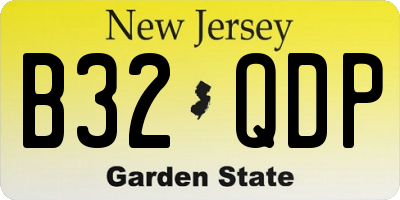 NJ license plate B32QDP