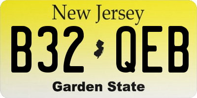 NJ license plate B32QEB
