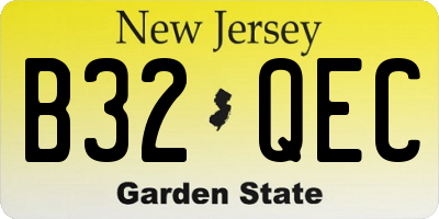 NJ license plate B32QEC