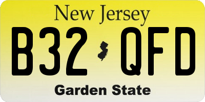 NJ license plate B32QFD