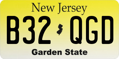 NJ license plate B32QGD