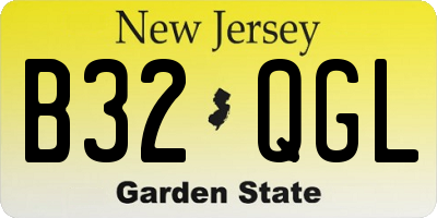 NJ license plate B32QGL