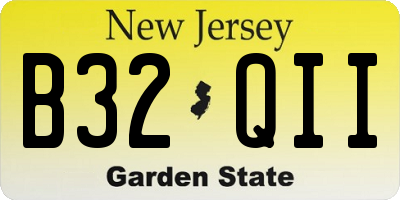 NJ license plate B32QII