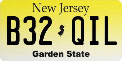NJ license plate B32QIL