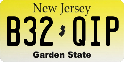 NJ license plate B32QIP