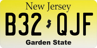 NJ license plate B32QJF