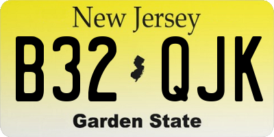 NJ license plate B32QJK