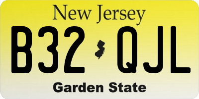NJ license plate B32QJL