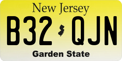 NJ license plate B32QJN