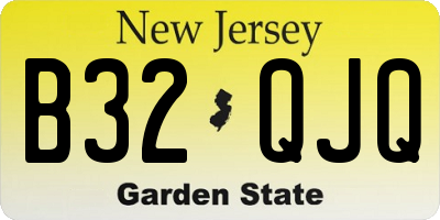 NJ license plate B32QJQ