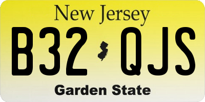 NJ license plate B32QJS