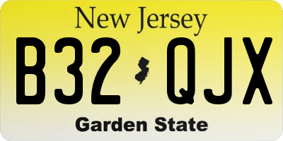 NJ license plate B32QJX