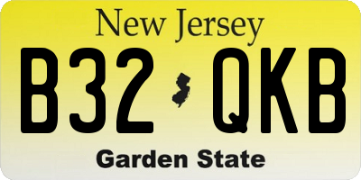 NJ license plate B32QKB