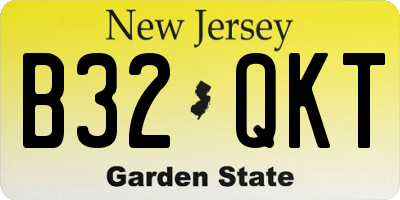 NJ license plate B32QKT
