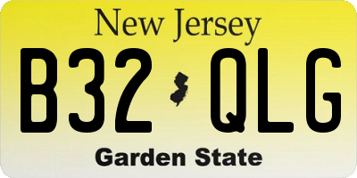 NJ license plate B32QLG