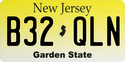 NJ license plate B32QLN
