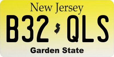 NJ license plate B32QLS