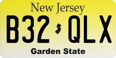 NJ license plate B32QLX
