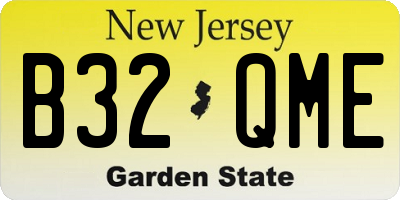 NJ license plate B32QME