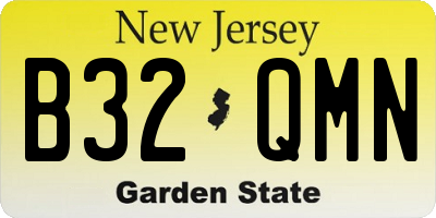 NJ license plate B32QMN
