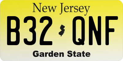NJ license plate B32QNF